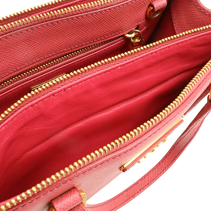 Mini Saffiano Lux Galleria Double Zip Satchel - Image 4