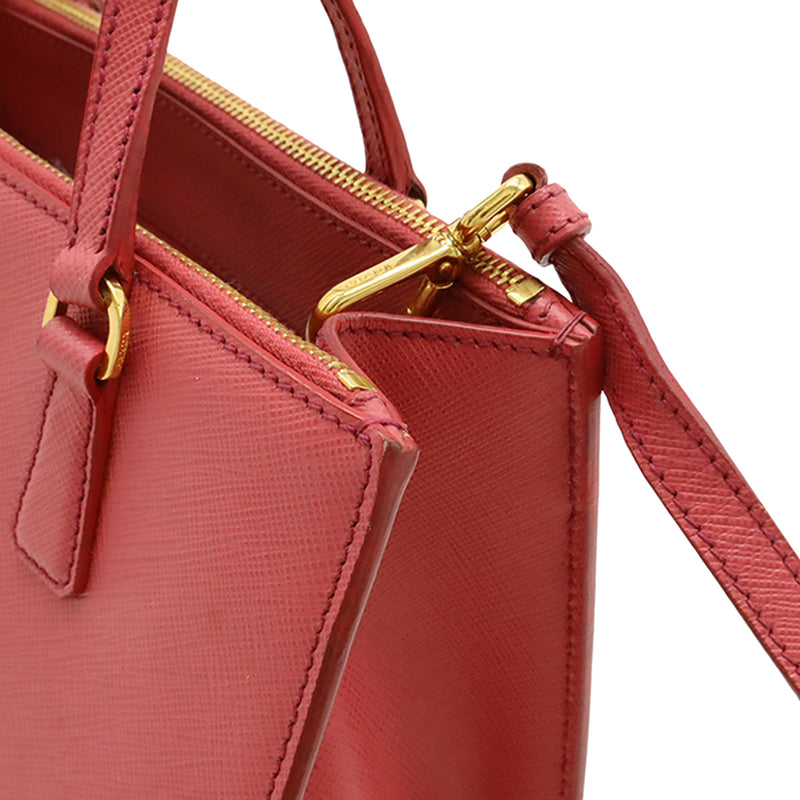 Mini Saffiano Lux Galleria Double Zip Satchel - Image 6