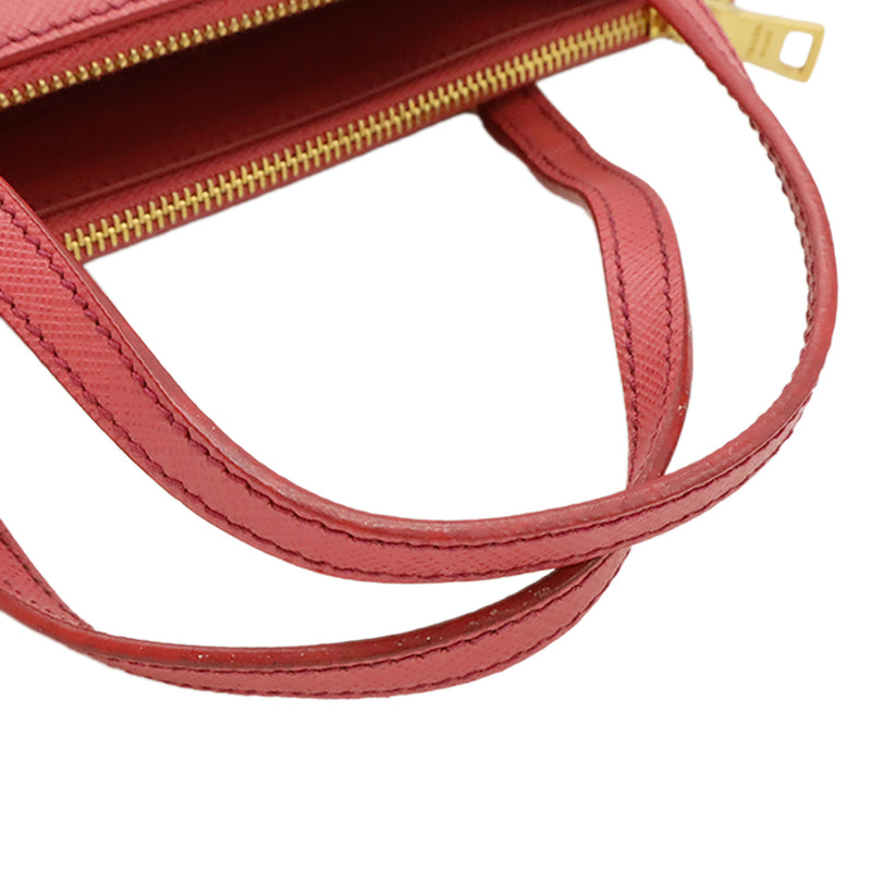 Mini Saffiano Lux Galleria Double Zip Satchel - Image 7