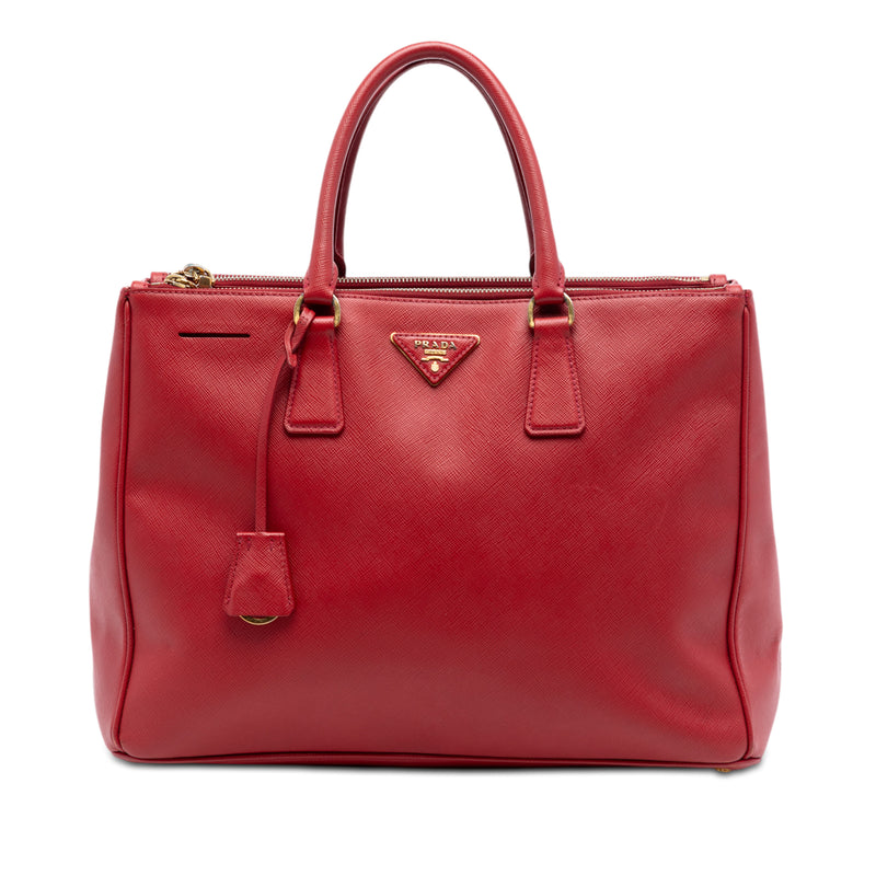Large Saffiano Lux Galleria Double Zip Satchel