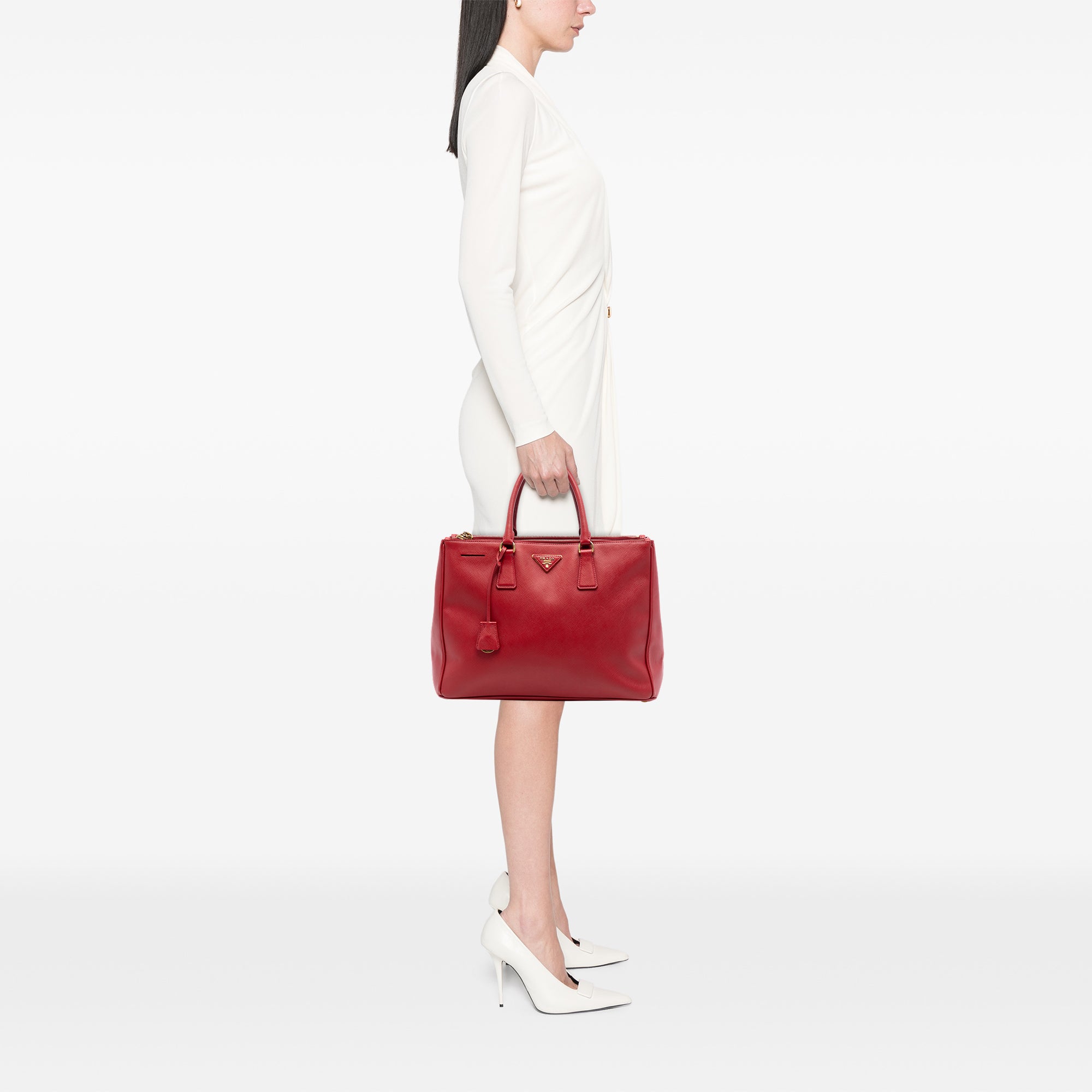 Large Saffiano Lux Galleria Double Zip Satchel - Image 6