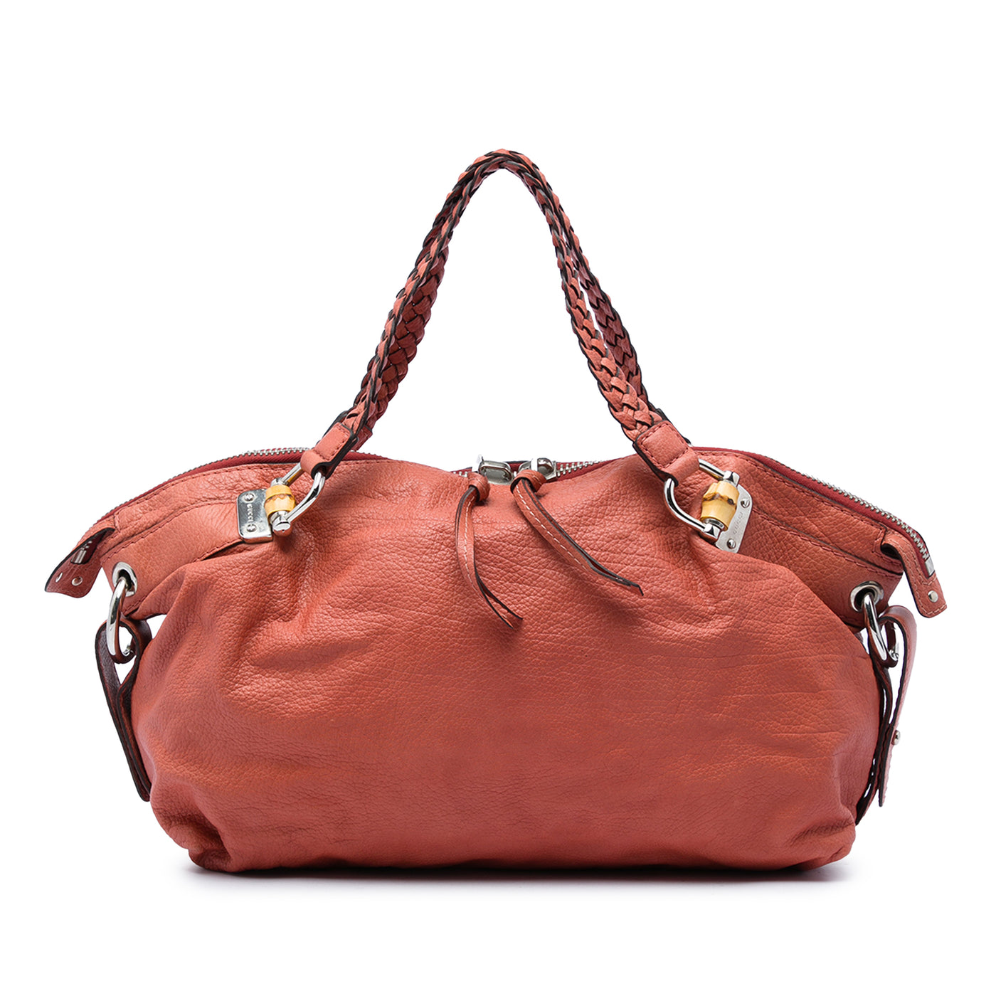 Medium Leather Bamboo Bar Tote - Image 1