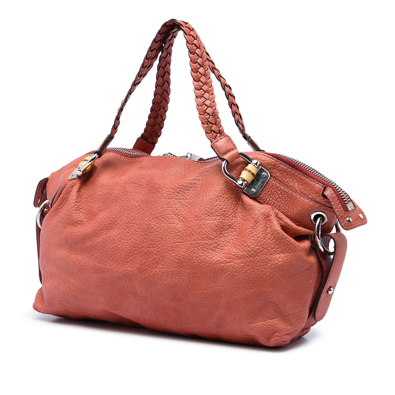 Medium Leather Bamboo Bar Tote - Image 2