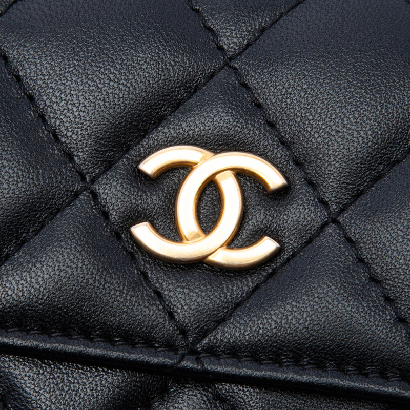 Quilted Lambskin Romance Card Holder On Chain - Image 5