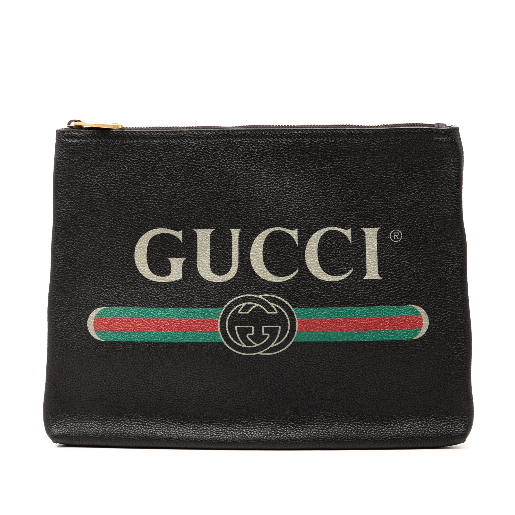 Medium Calfskin Logo Portfolio Clutch - Image 1