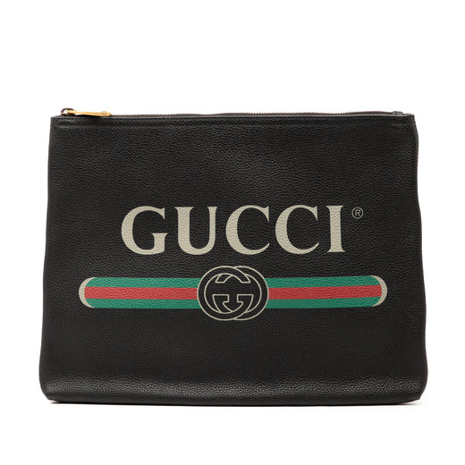 Medium Calfskin Logo Portfolio Clutch - Image 1