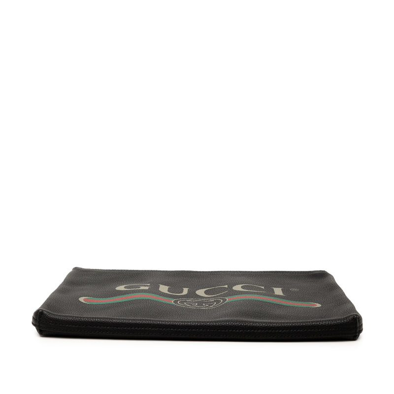 Medium Calfskin Logo Portfolio Clutch - Image 3