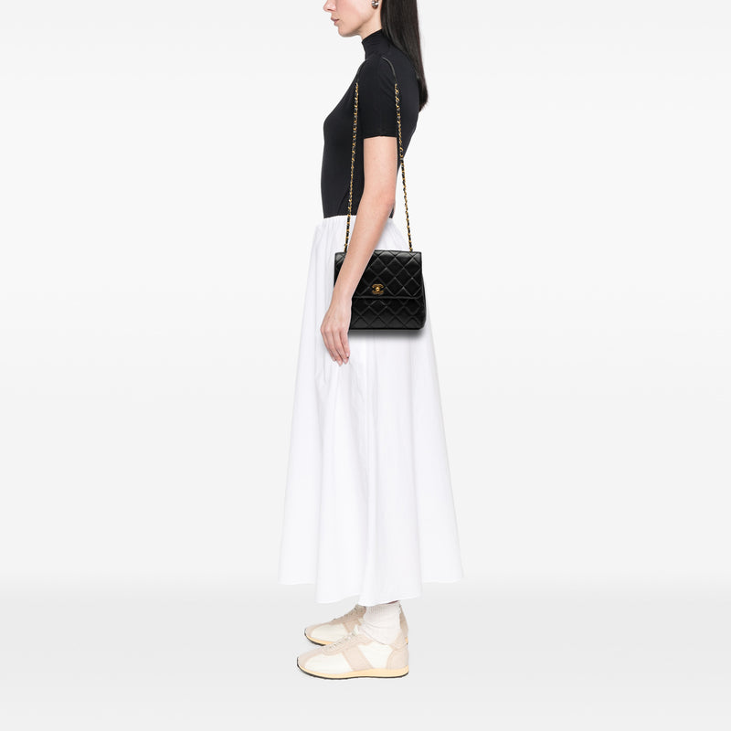 Small Square Lambskin Straight Single Flap - Image 8