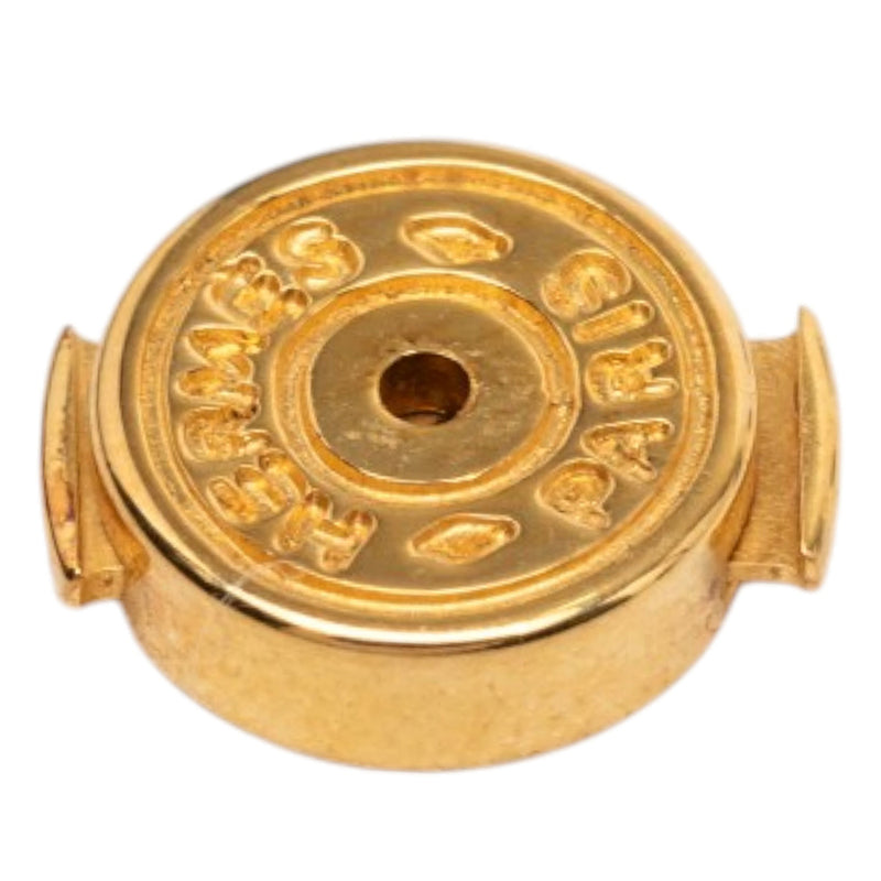 Gold Plated Enamel Cage dH Cube Earrings - Image 4