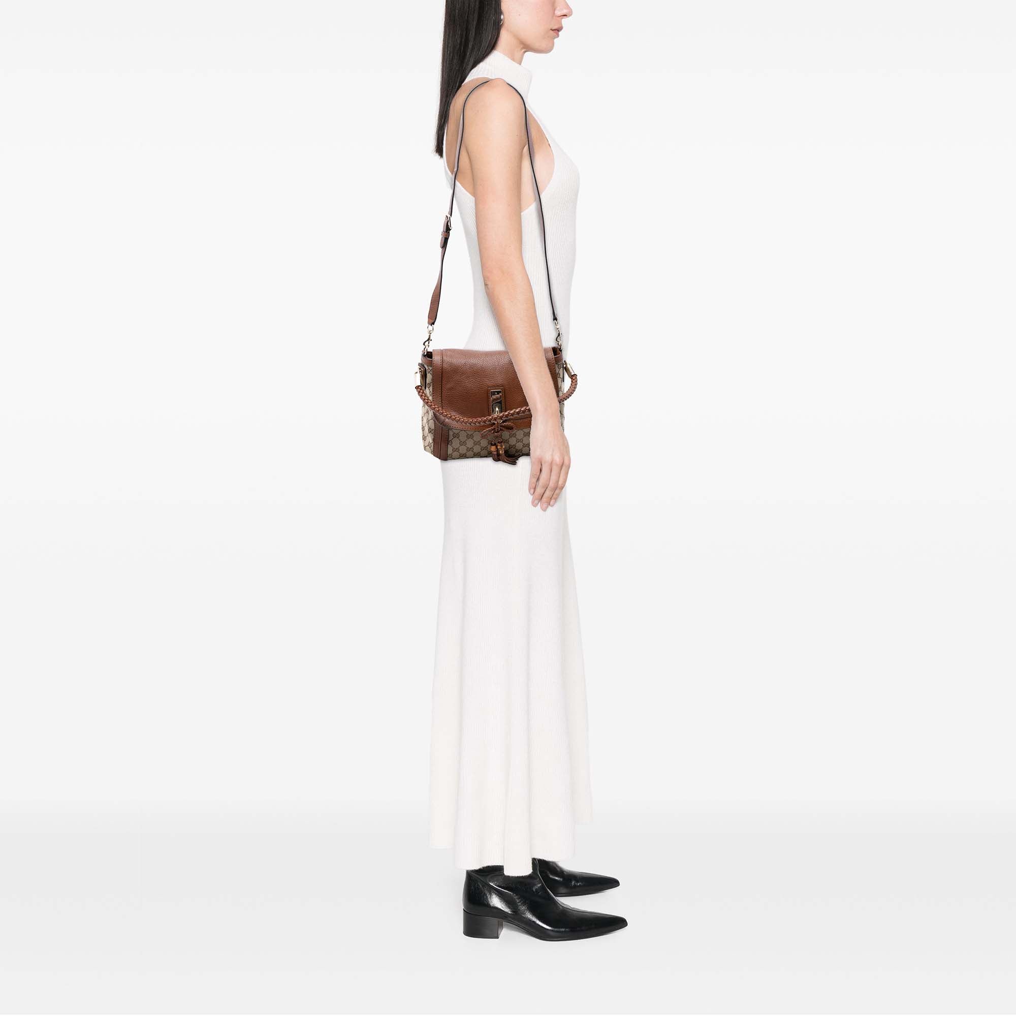 GG Canvas Bella Flap Satchel - Image 7