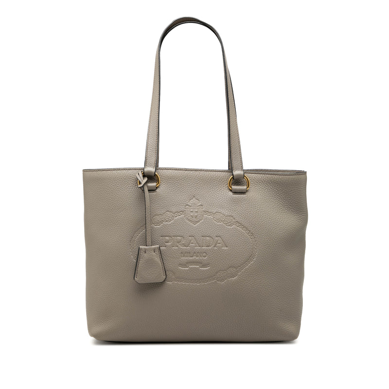 Vitello Daino Canapa Logo Tote
