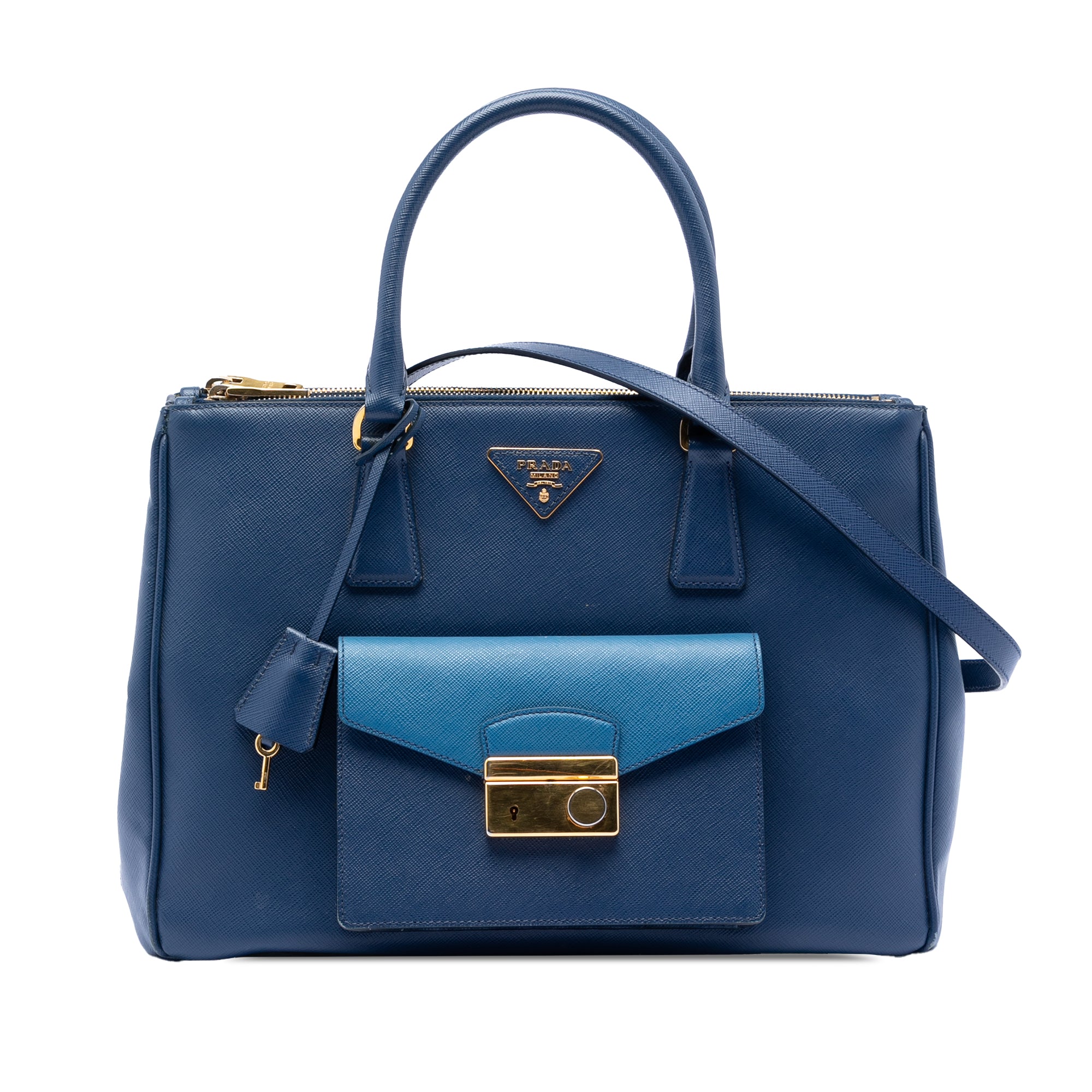 Saffiano Lux Galleria Double Zip Front Pocket Satchel - Image 1