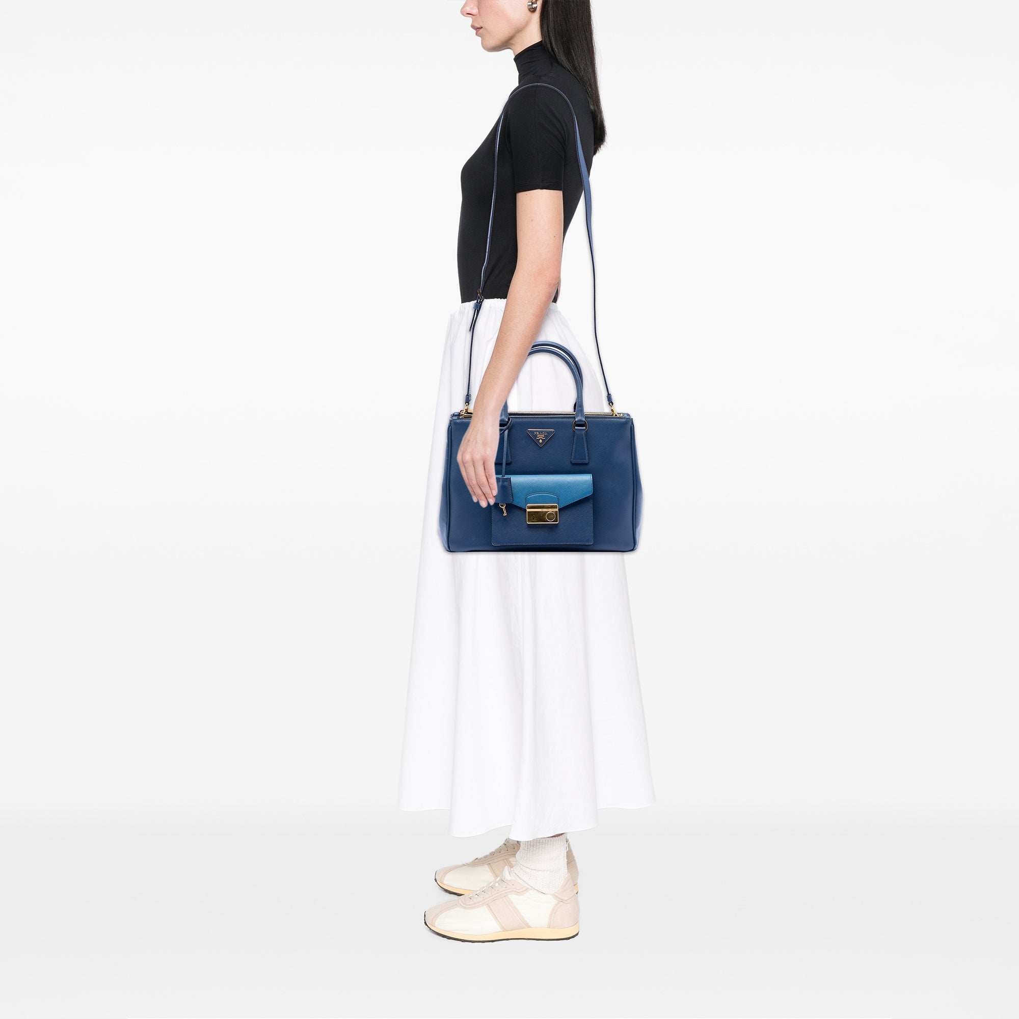 Saffiano Lux Galleria Double Zip Front Pocket Satchel - Image 6