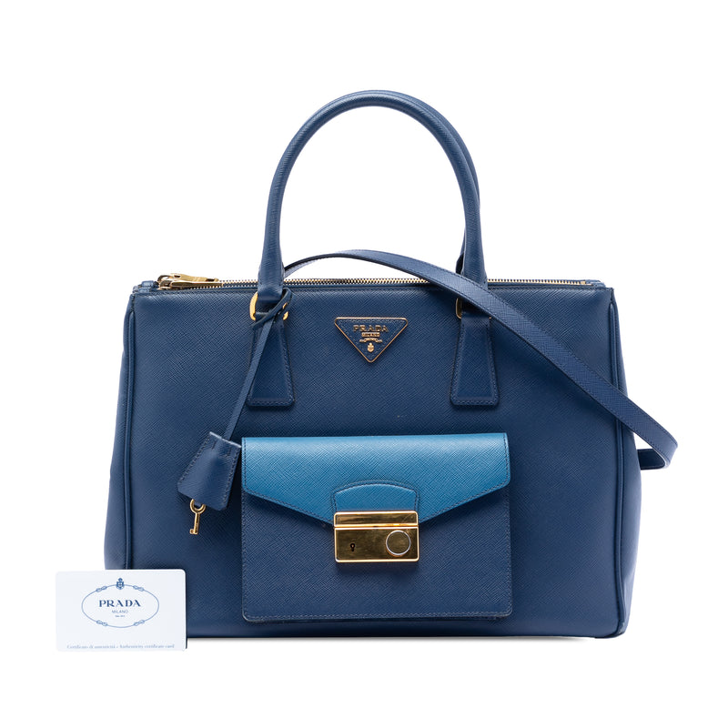 Saffiano Lux Galleria Double Zip Front Pocket Satchel - Image 7