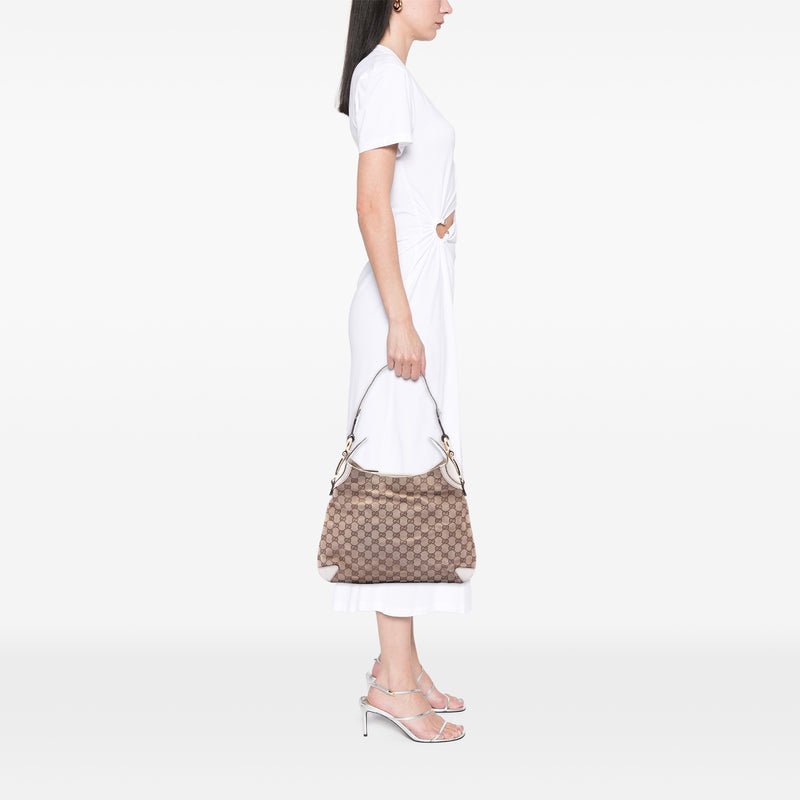 GG Canvas Horsebit Creole Hobo Bag - Image 6