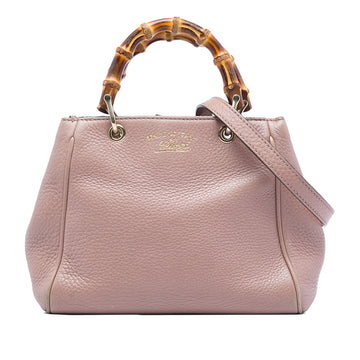 Mini Calfskin Bamboo Shopper Satchel - Image 1