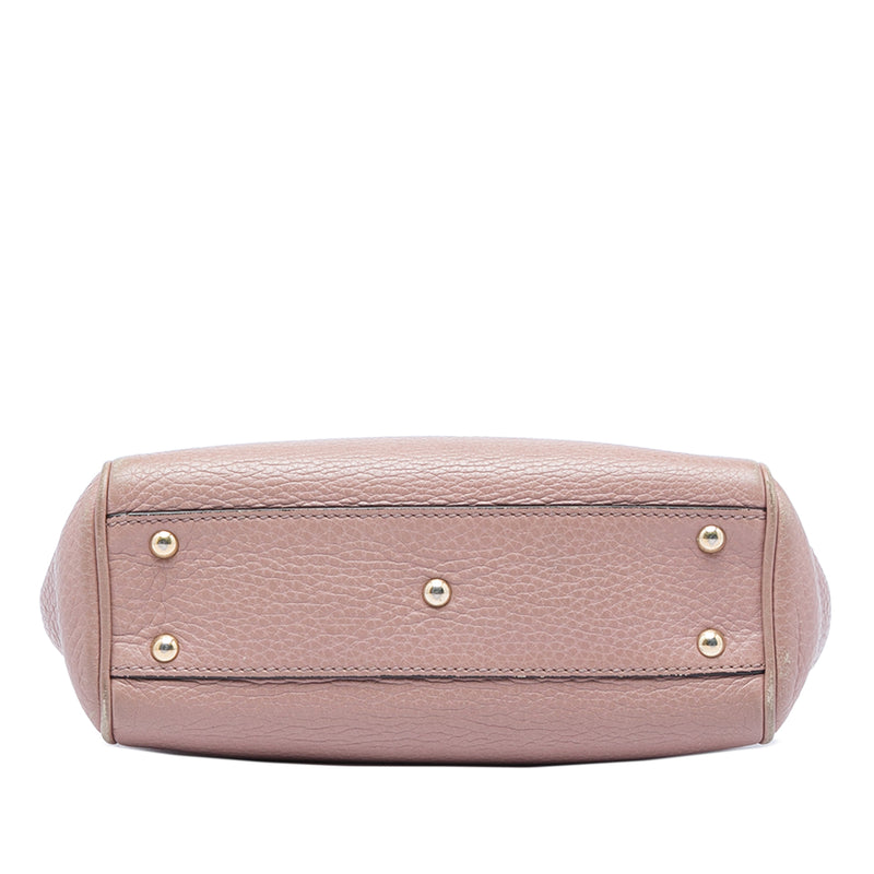 Mini Calfskin Bamboo Shopper Satchel - Image 3