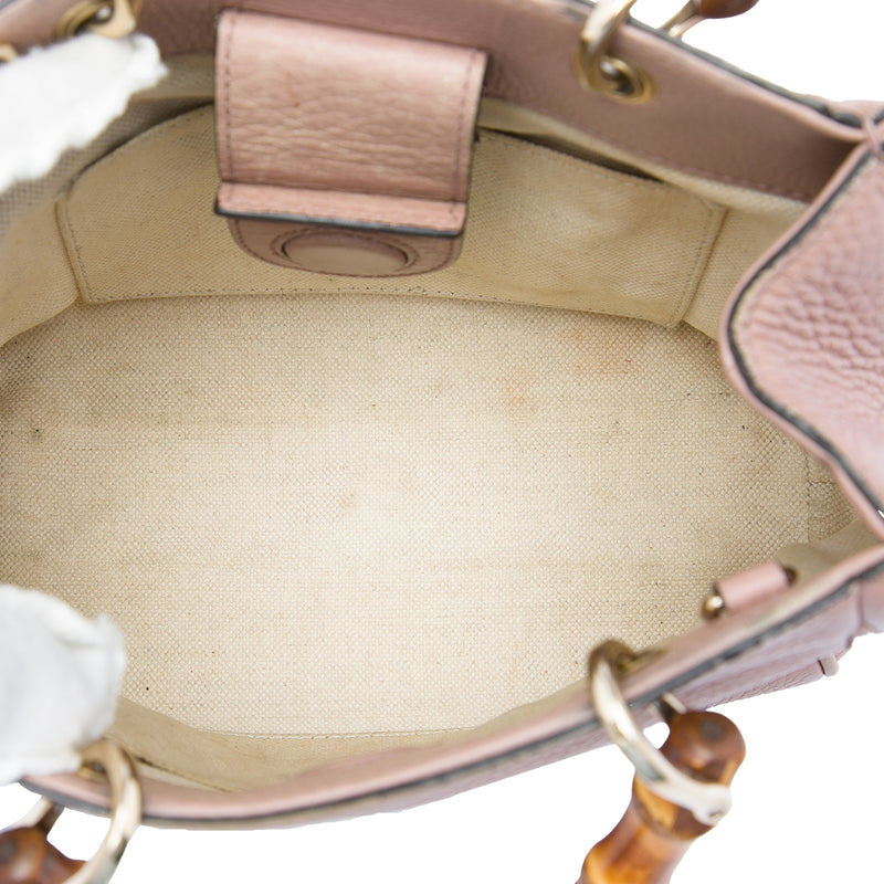 Mini Calfskin Bamboo Shopper Satchel - Image 4