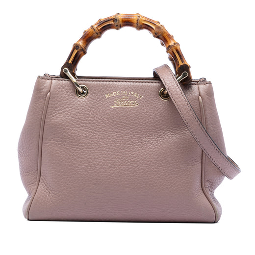 Mini Calfskin Bamboo Shopper Satchel - Image 1