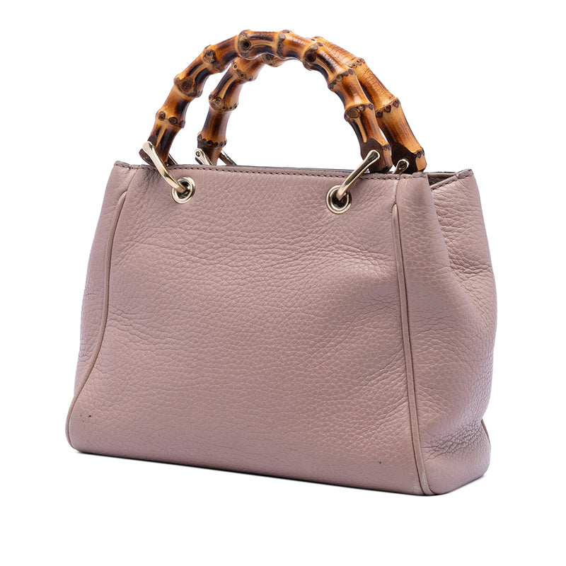 Mini Calfskin Bamboo Shopper Satchel - Image 2