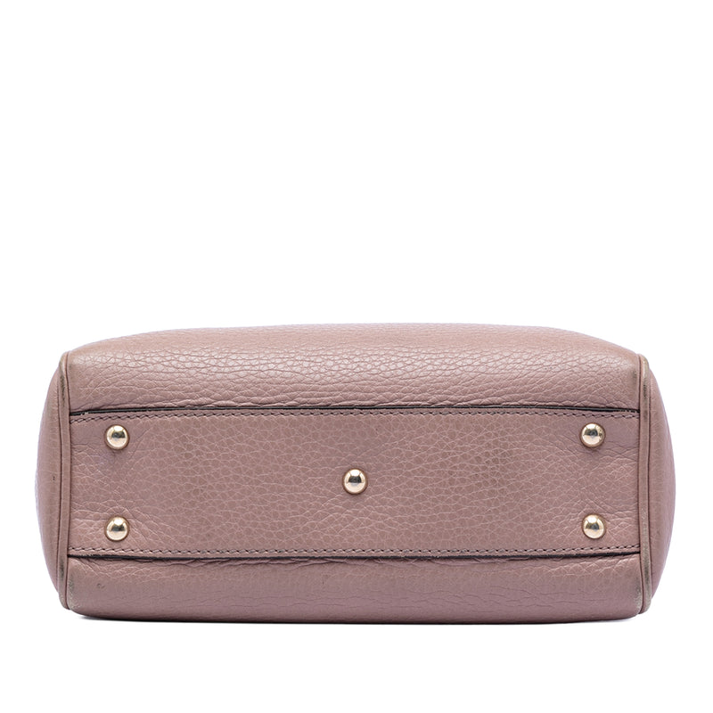 Mini Calfskin Bamboo Shopper Satchel - Image 3