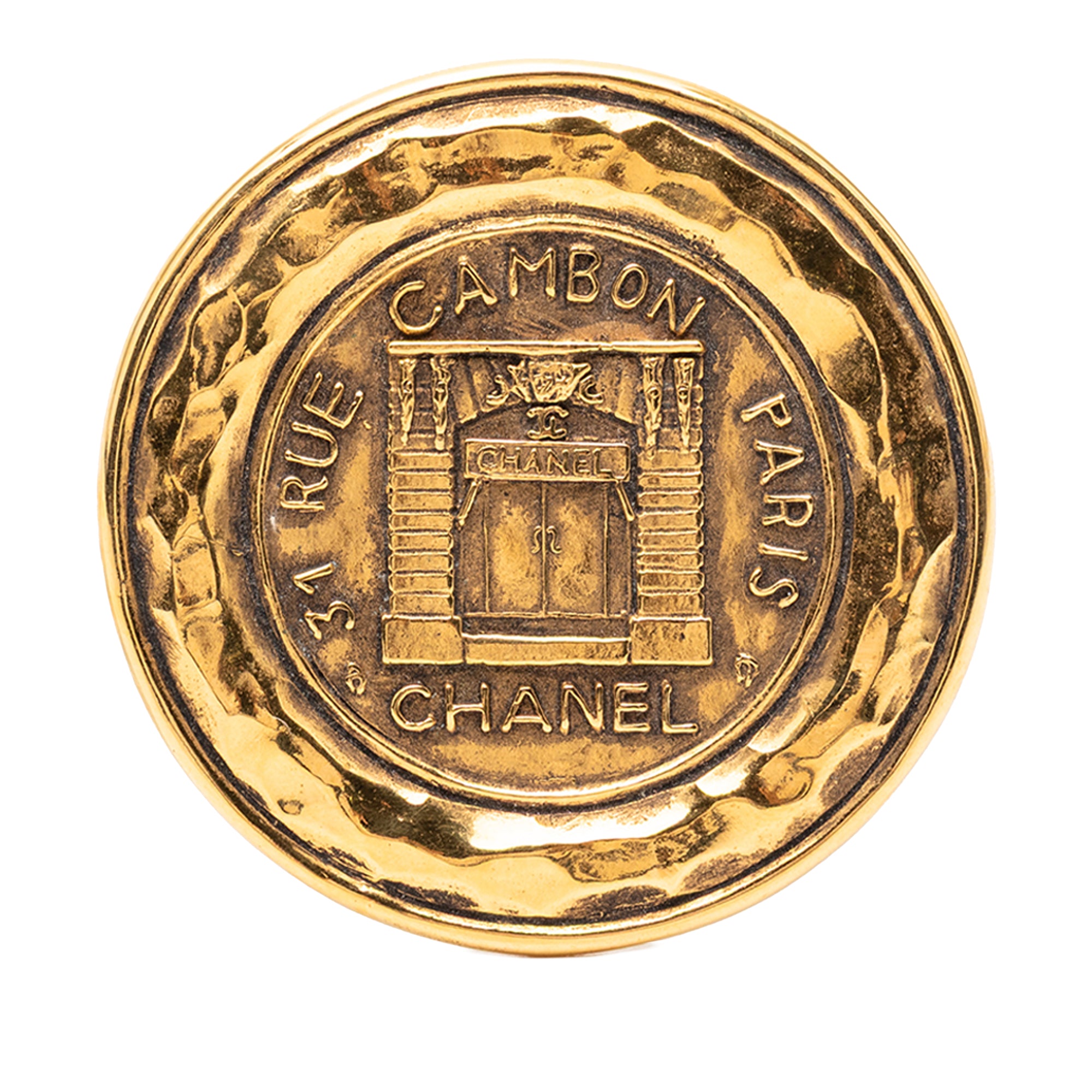 Gold Plated 31 Rue Cambon Medallion Brooch - Image 1