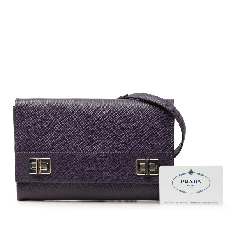 Saffiano Cuir Twist Lock Chain Flap - Image 7