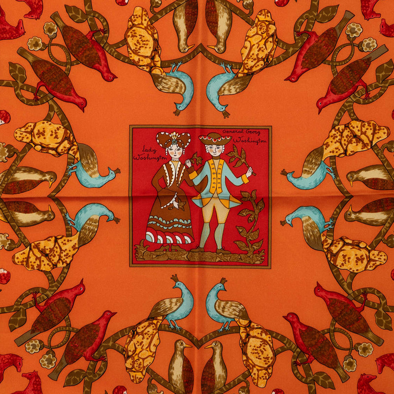 Early America Silk Scarf 90 - Image 7