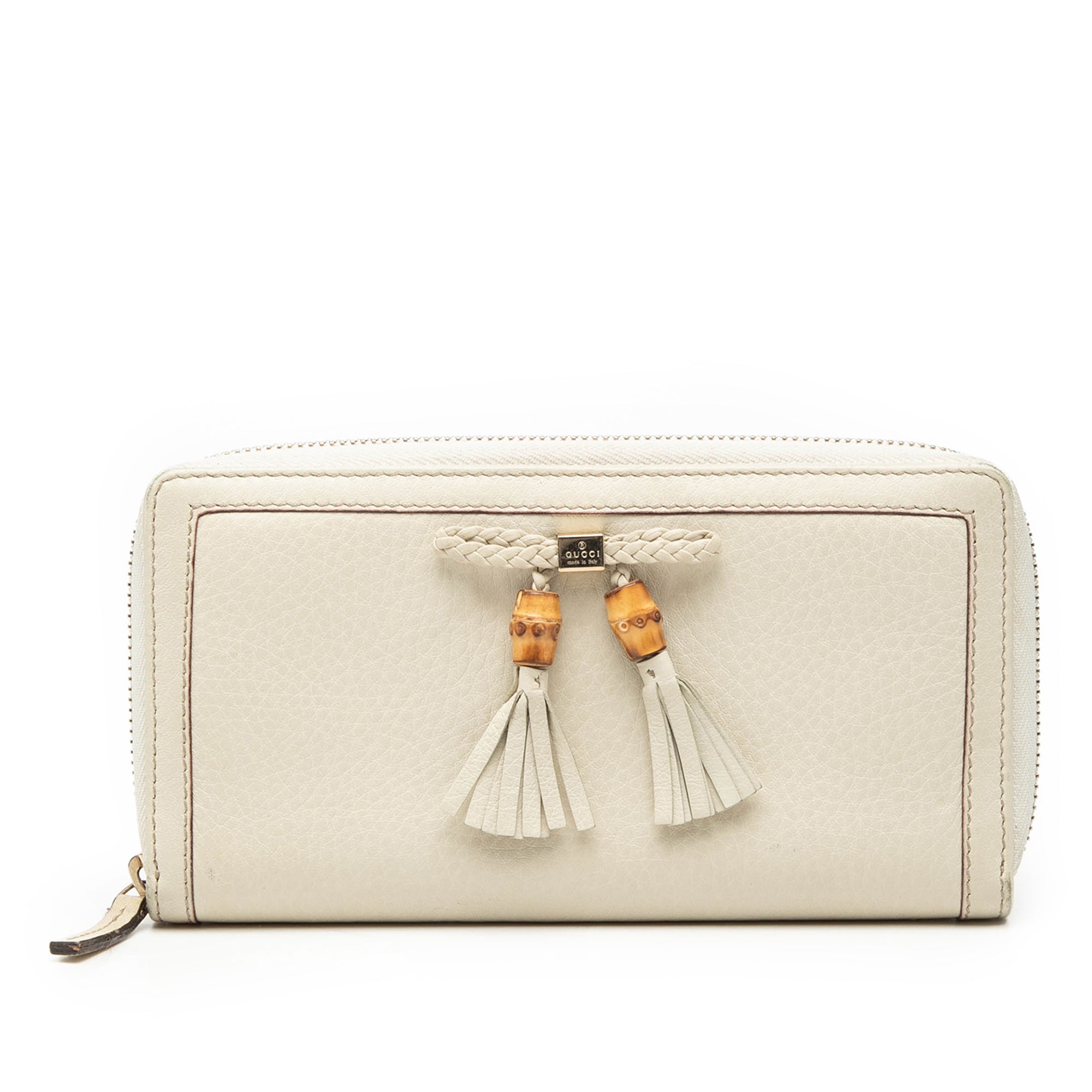 Leather Bamboo Tassel Continental Wallet - Image 1