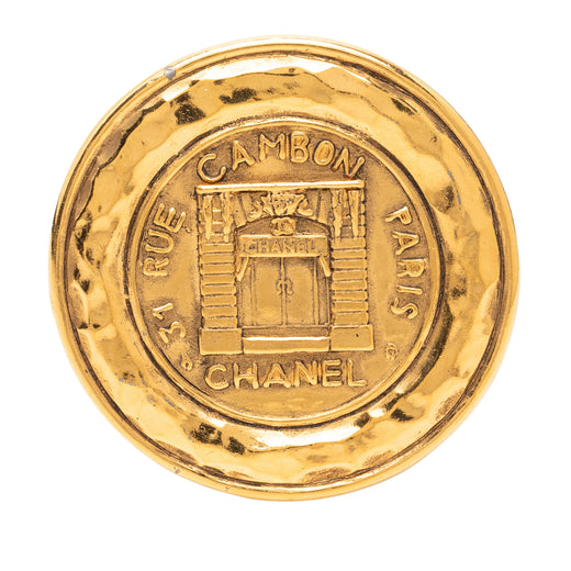 Gold Plated 31 Rue Cambon Medallion Pin Brooch - Image 1