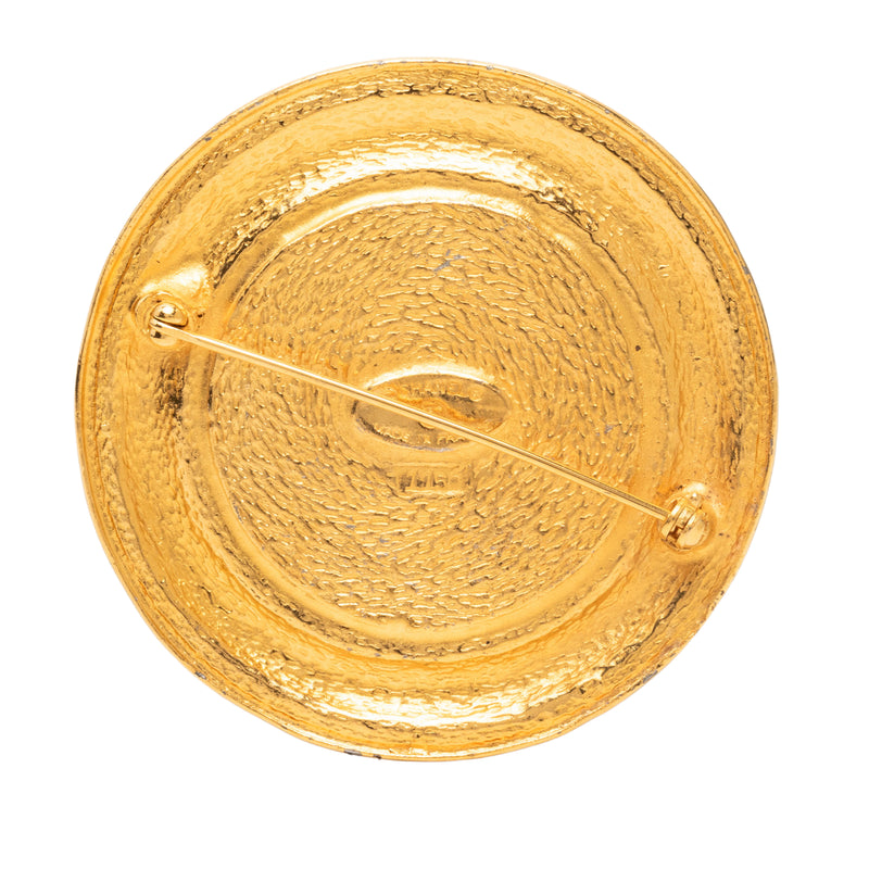 Gold Plated 31 Rue Cambon Medallion Pin Brooch - Image 2