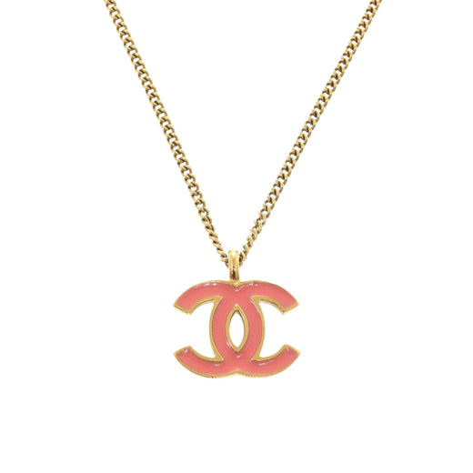 CC Gold Plated Enamel Pendant Necklace - Image 1
