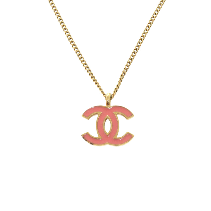 CC Gold Plated Enamel Pendant Necklace - Image 2