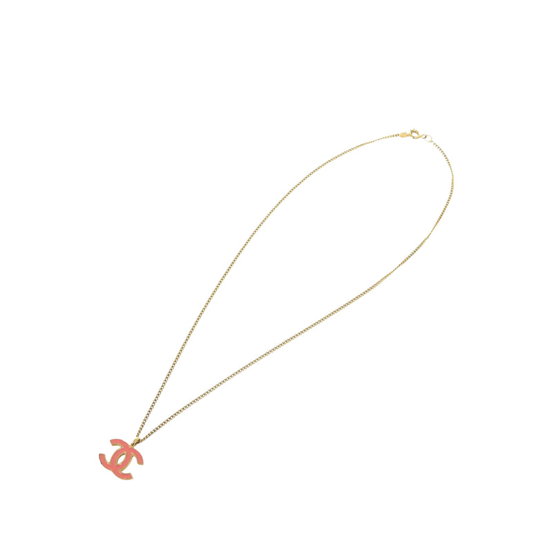 CC Gold Plated Enamel Pendant Necklace - Image 4