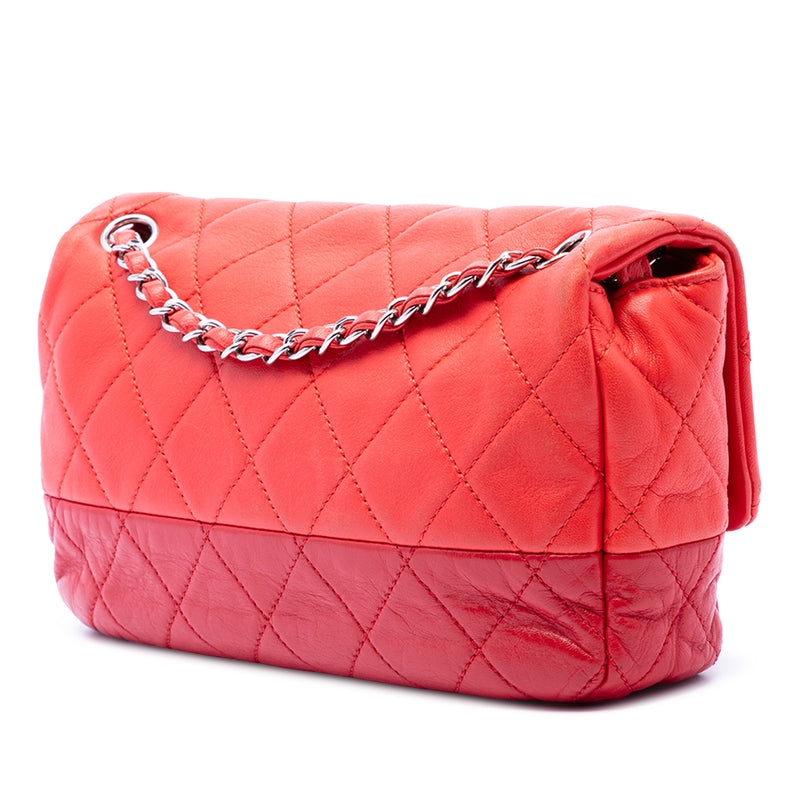 Medium Bicolor Lambskin and Calfskin CC Chain Flap - Image 2
