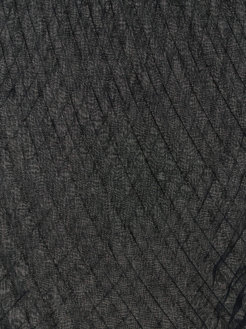 Issey Miyake Gradation Ramie Pleats Scarf — Black And Polyester Blend Scarfs