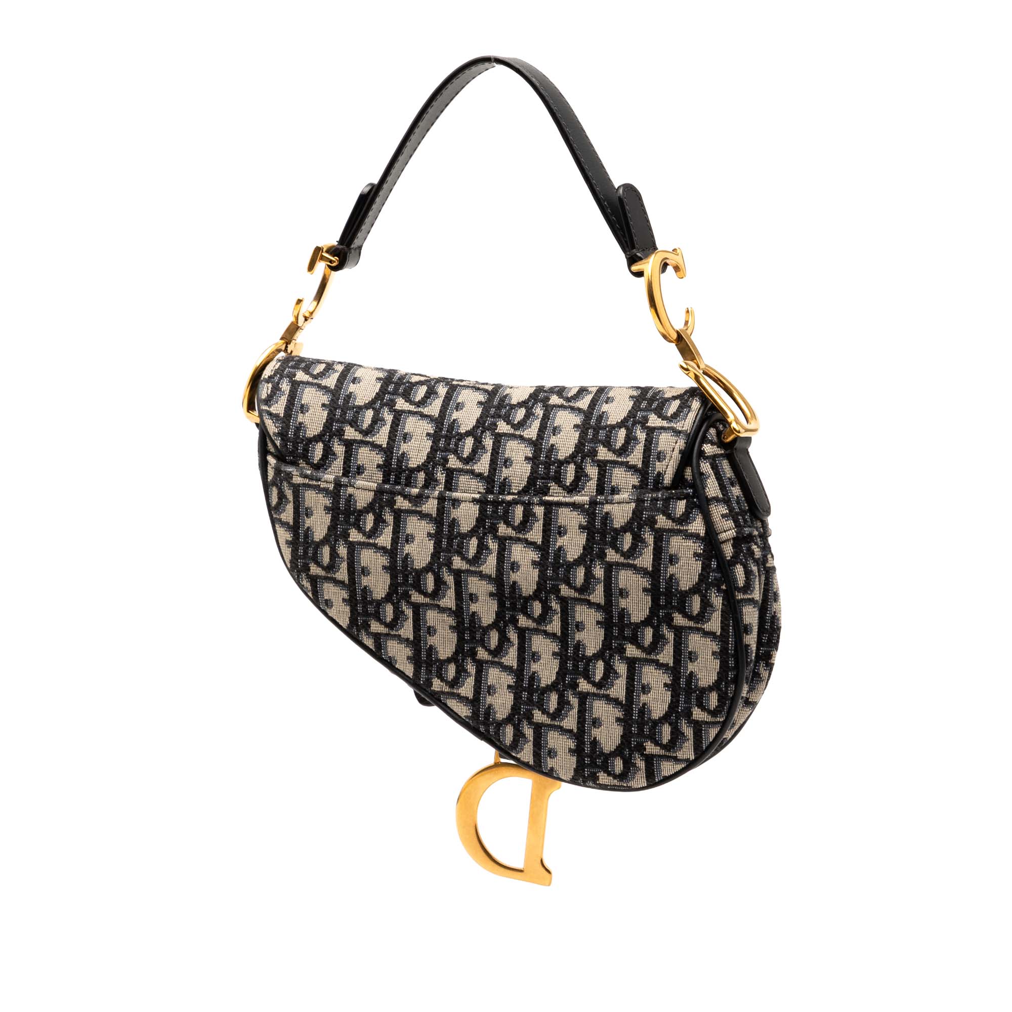 Mini Oblique Canvas Saddle Bag - Image 2