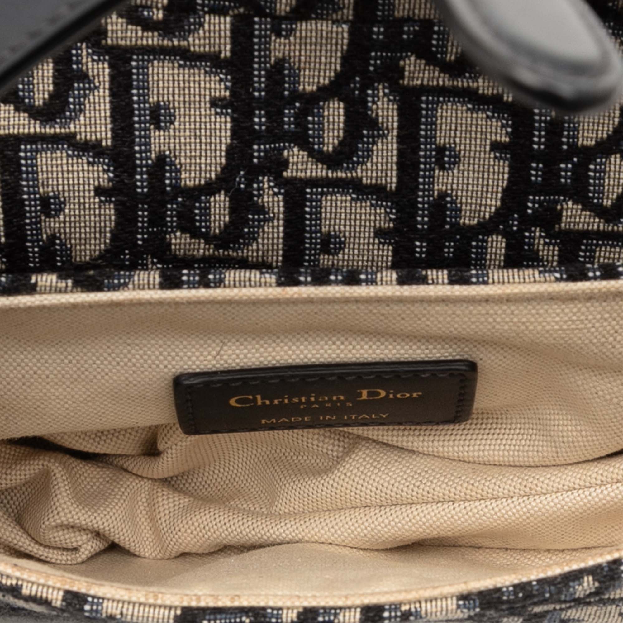 Mini Oblique Canvas Saddle Bag - Image 4