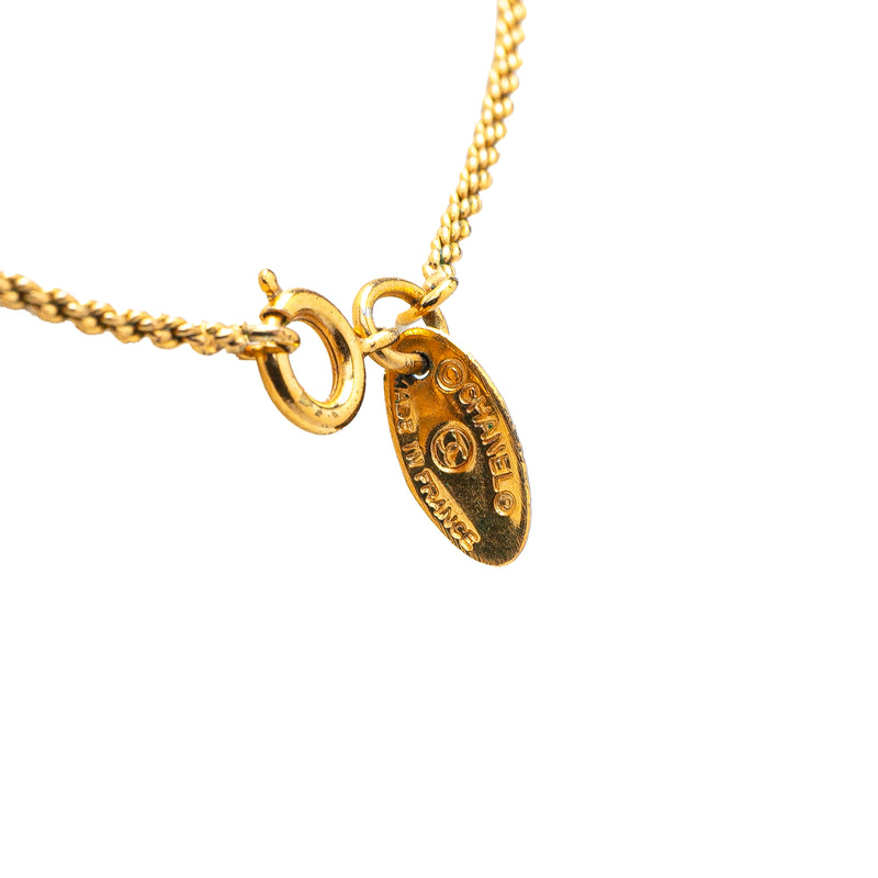 Gold Plated Rhinestone Pendant Necklace - Image 2