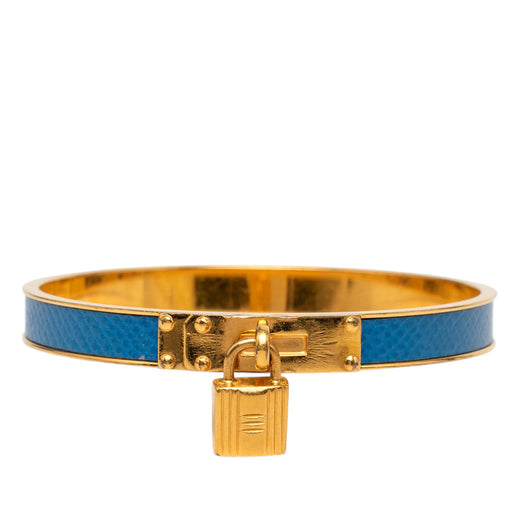 Gold Plated Courchevel Kelly Cadena Lock Bangle Bracelet - Image 1