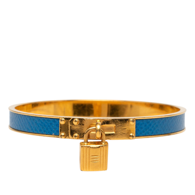 Gold Plated Courchevel Kelly Cadena Lock Bangle Bracelet