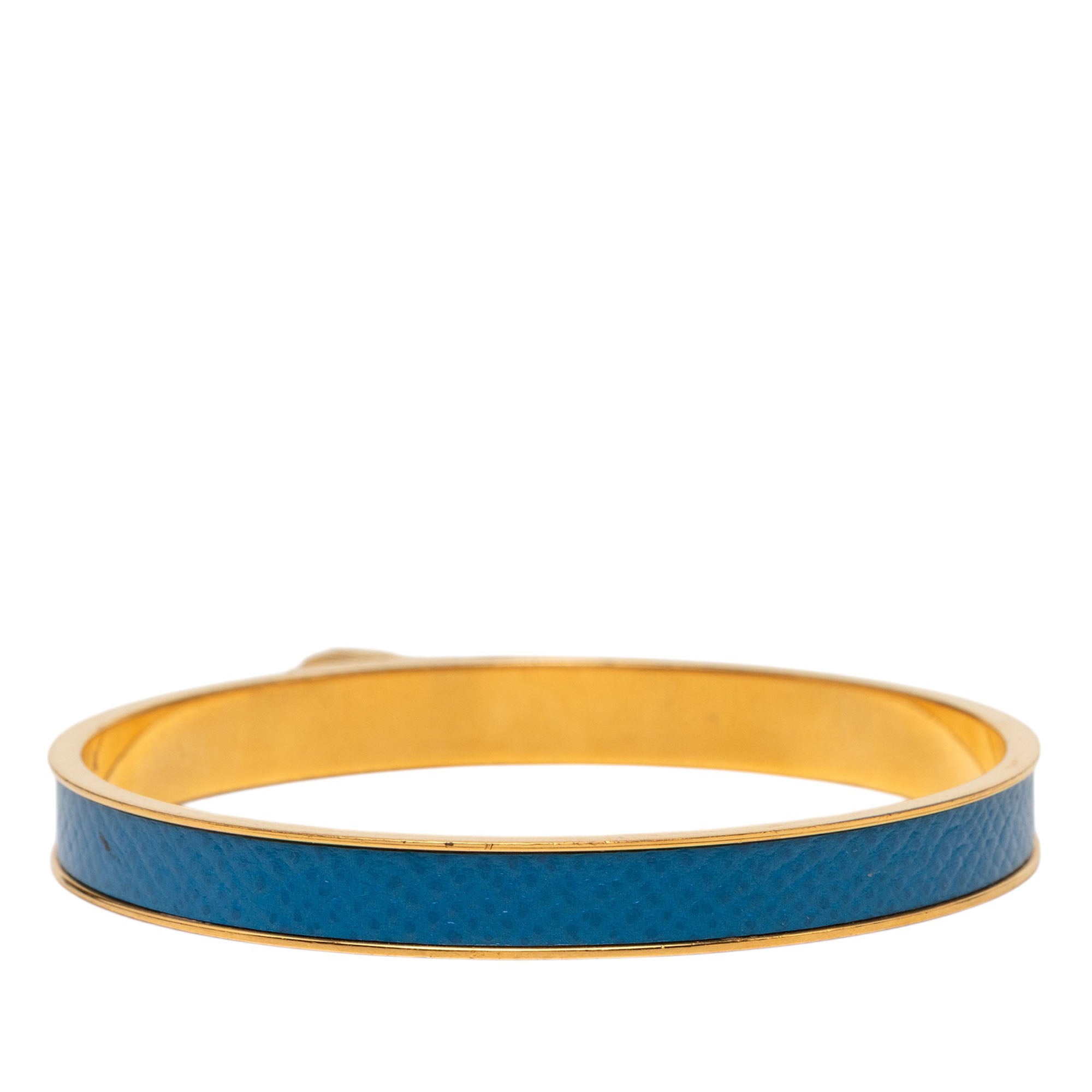 Gold Plated Courchevel Kelly Cadena Lock Bangle Bracelet - Image 3