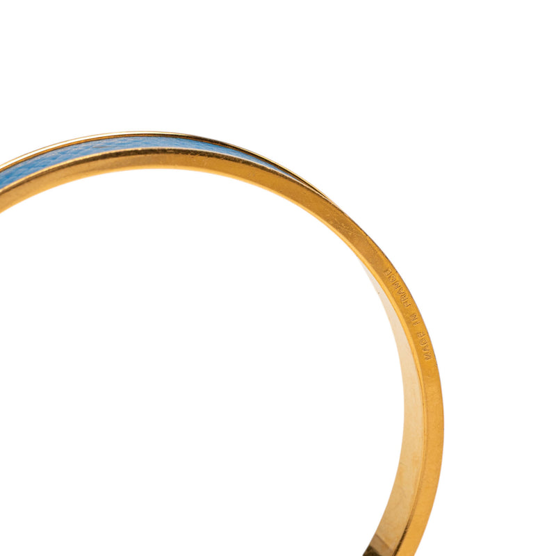 Gold Plated Courchevel Kelly Cadena Lock Bangle Bracelet - Image 6