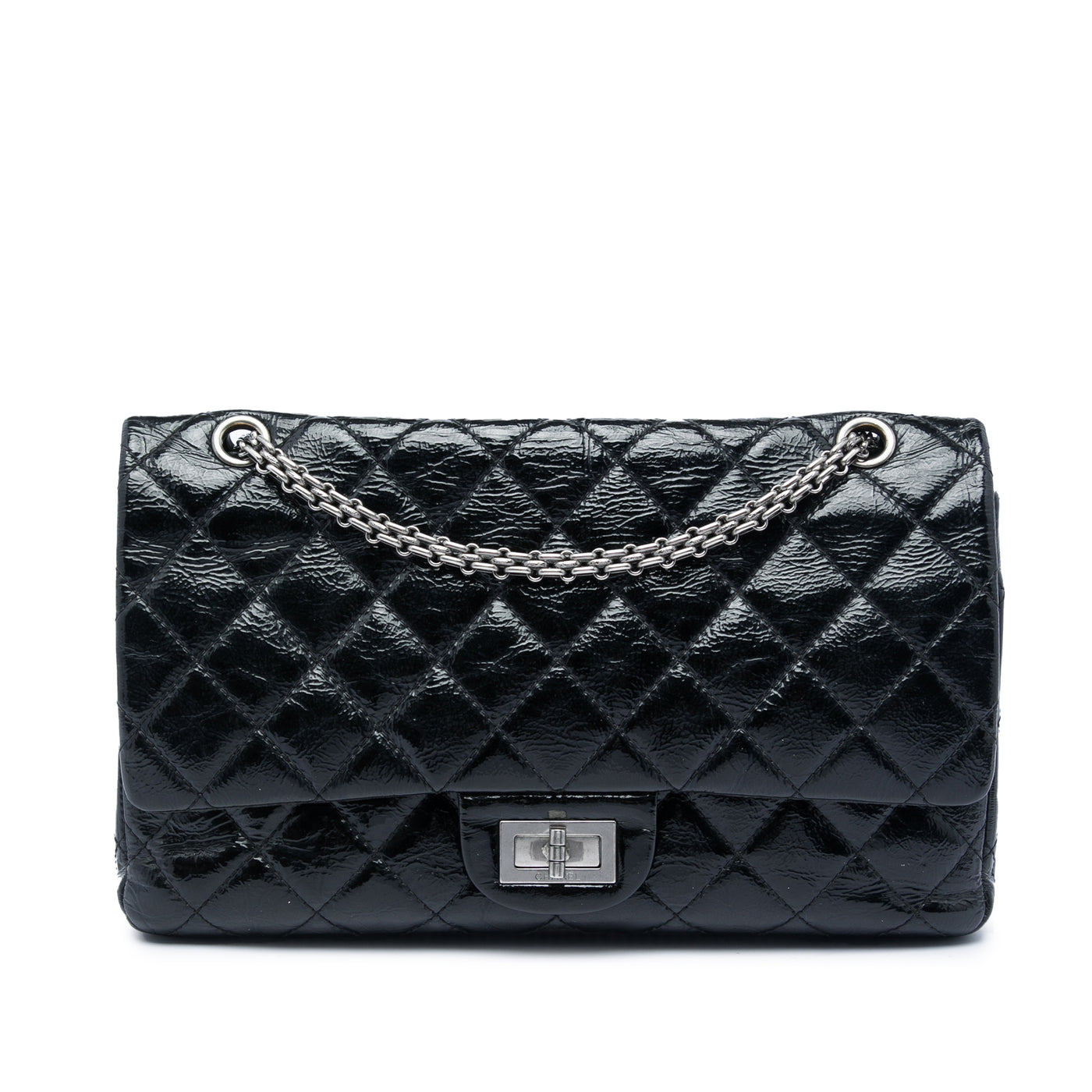 Quilted Crinkled Patent Reissue 2.55 Double Flap 227 - Image 1