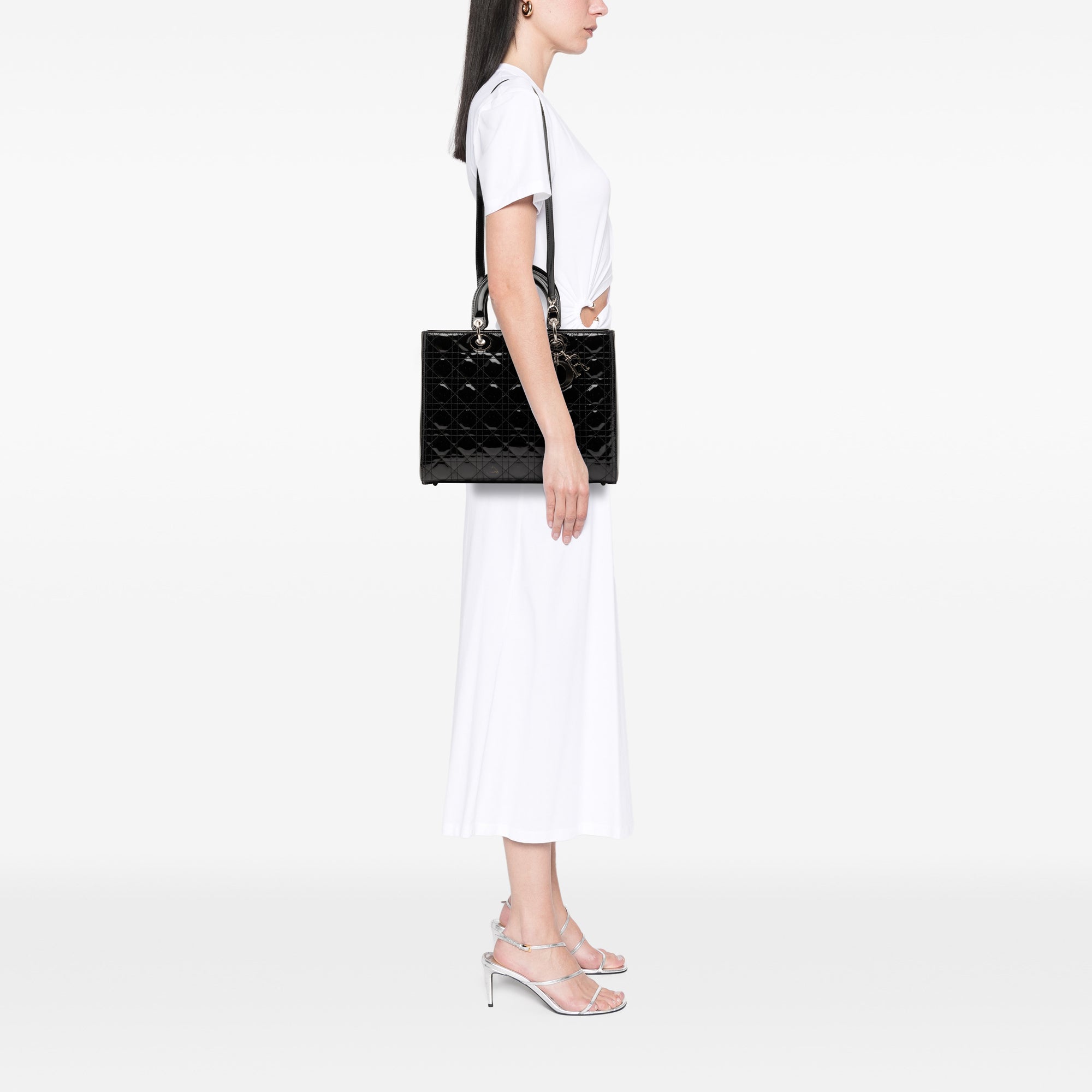 Large Patent Cannage Lady Dior - Image 7