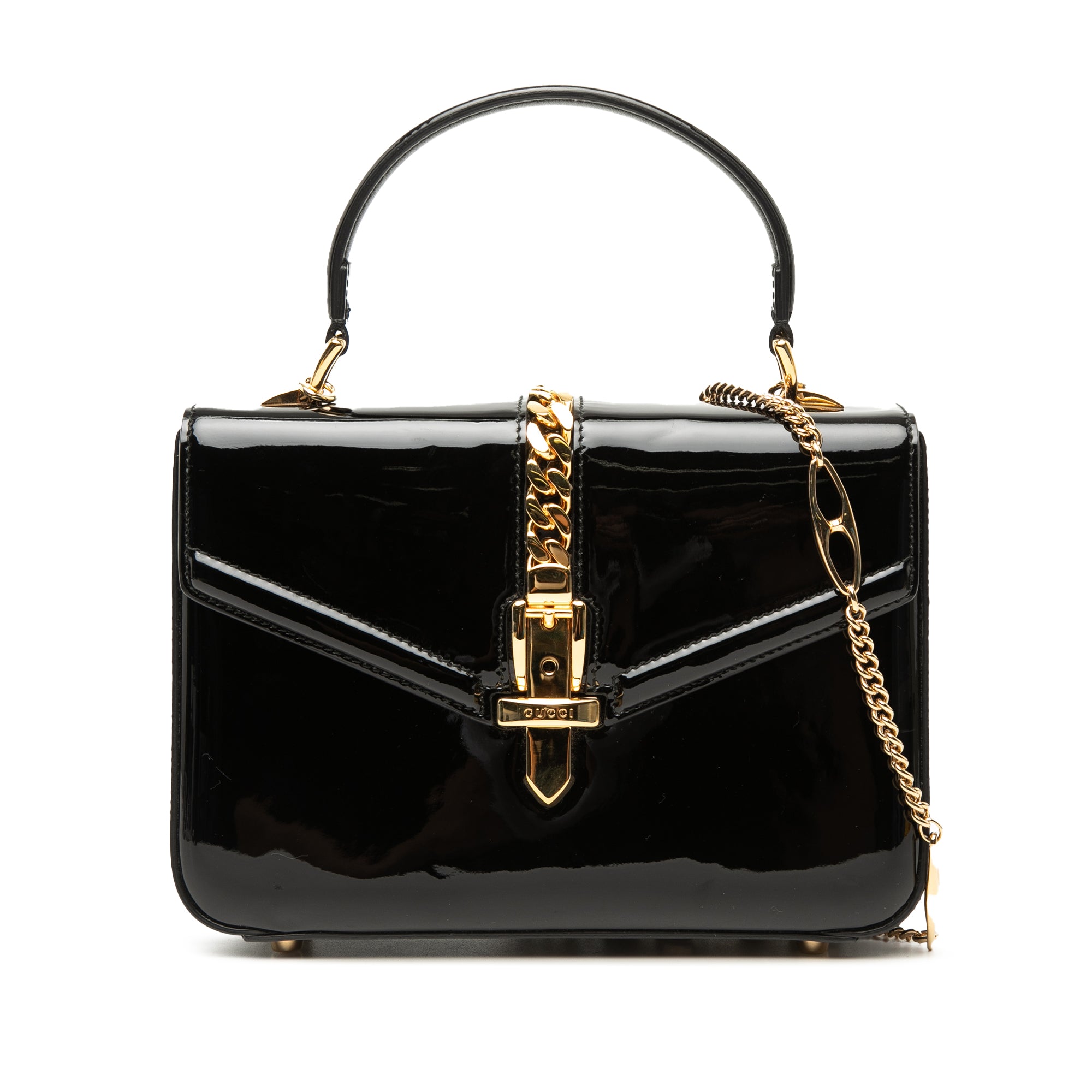 Mini Patent Sylvie 1969 Top Handle Bag - Image 1