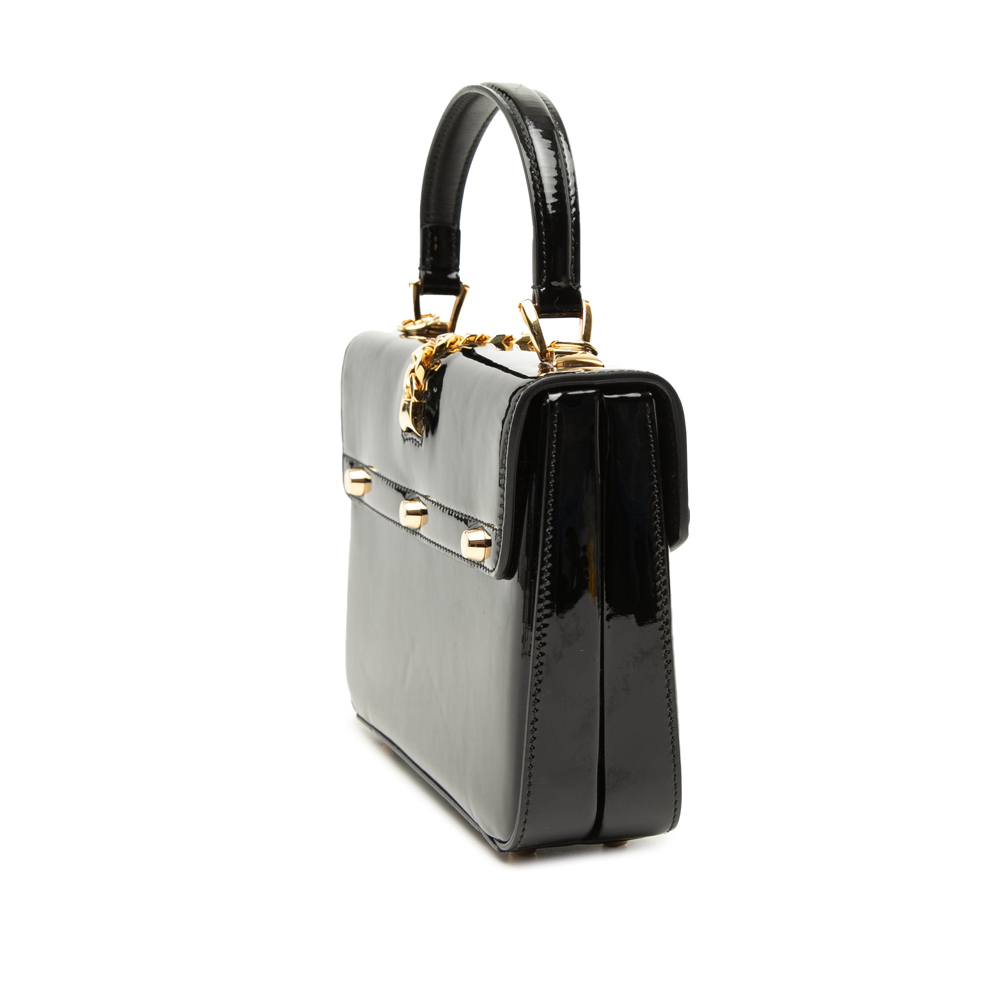 Mini Patent Sylvie 1969 Top Handle Bag - Image 2