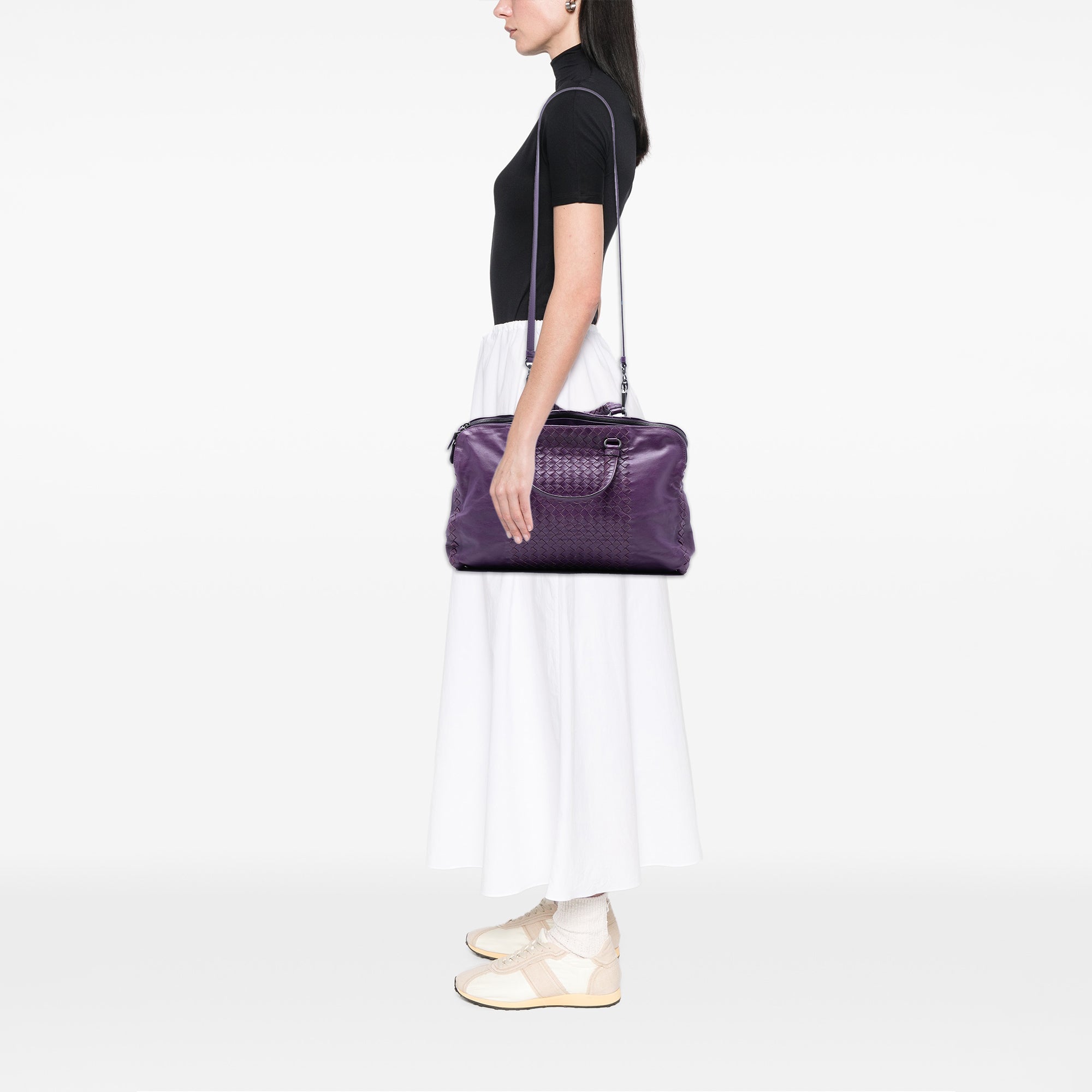Large Nappa Intrecciato Leggero Satchel - Image 7