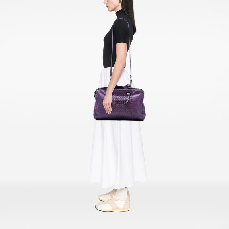 Large Nappa Intrecciato Leggero Satchel - Image 7