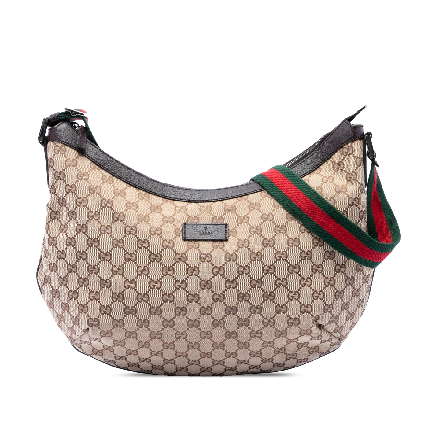 GG Canvas Web Half Moon Crossbody - Image 1